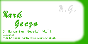 mark geczo business card